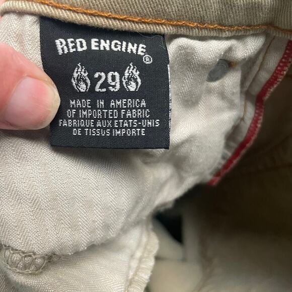 Red Engine Size 29 Cayenne Low Rise Skinny Khaki Twill Denim Jeans Vintage - Picture 6 of 7